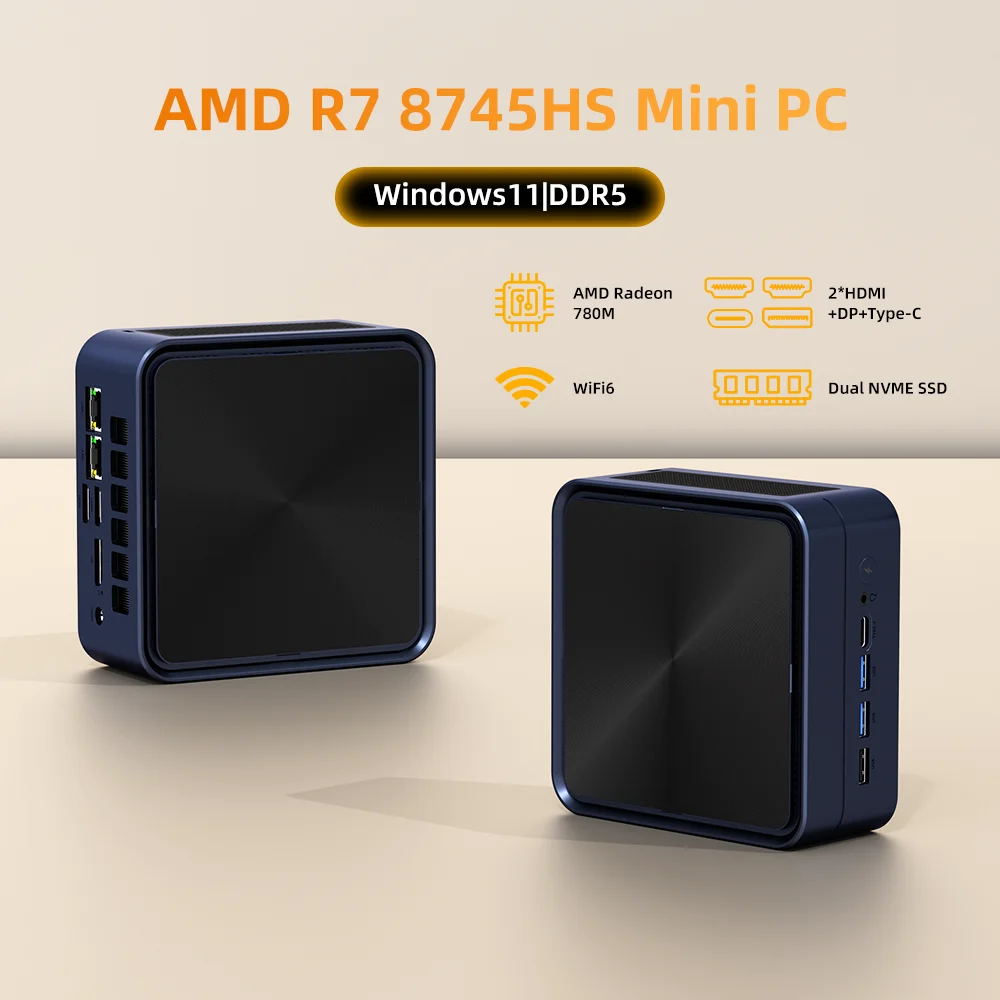 ZXIPC Mini PC AMD Ryzen 7 8745HS R5-6600H R7-7735HS R7-7840HS DDR5