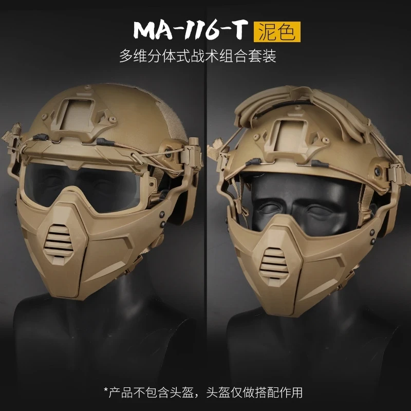 Airsoft Mask Detachable Goggles with Anti-fog Fan Tactical Paintball Protective Full Face Mask Shooting CS Goggles Masks
