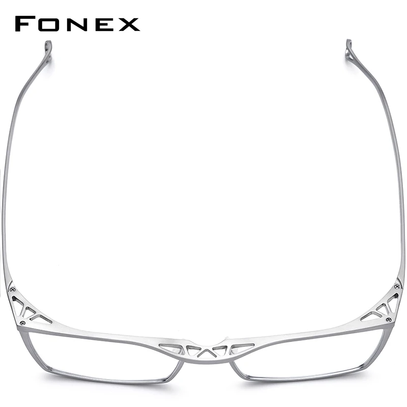 

FONEX Pure Titanium Glasses Frame Men Full Rim Retro Vintage Square Eyeglasses Frames Eyewear F85722