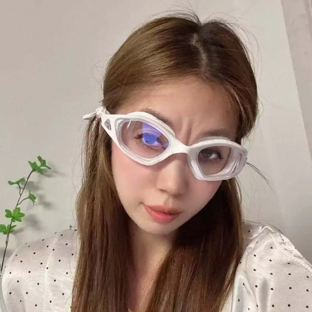 

Waterproof Swimming Goggles Dazzling Colors Electroplating Swim Glasses with Earplugs Silicone PU Big Frame