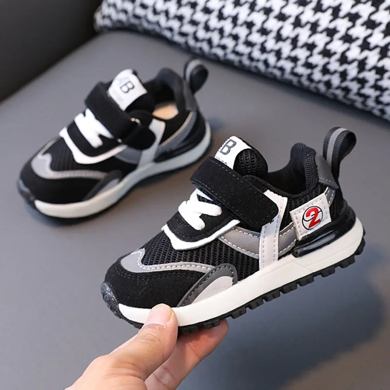 Toddler Baby Boys Casual Sneakers Breathable Upper Trend Basketball Shoes Baby Girl Outdoor Lightweight Sports Shoes Tenis Flat