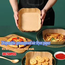 Non-stick Baking Mat 30/50pcs Airfryer Papers For Kitchen Airfryer Cooking Paper for Air Fryer Cake Baking Accessories Supplies