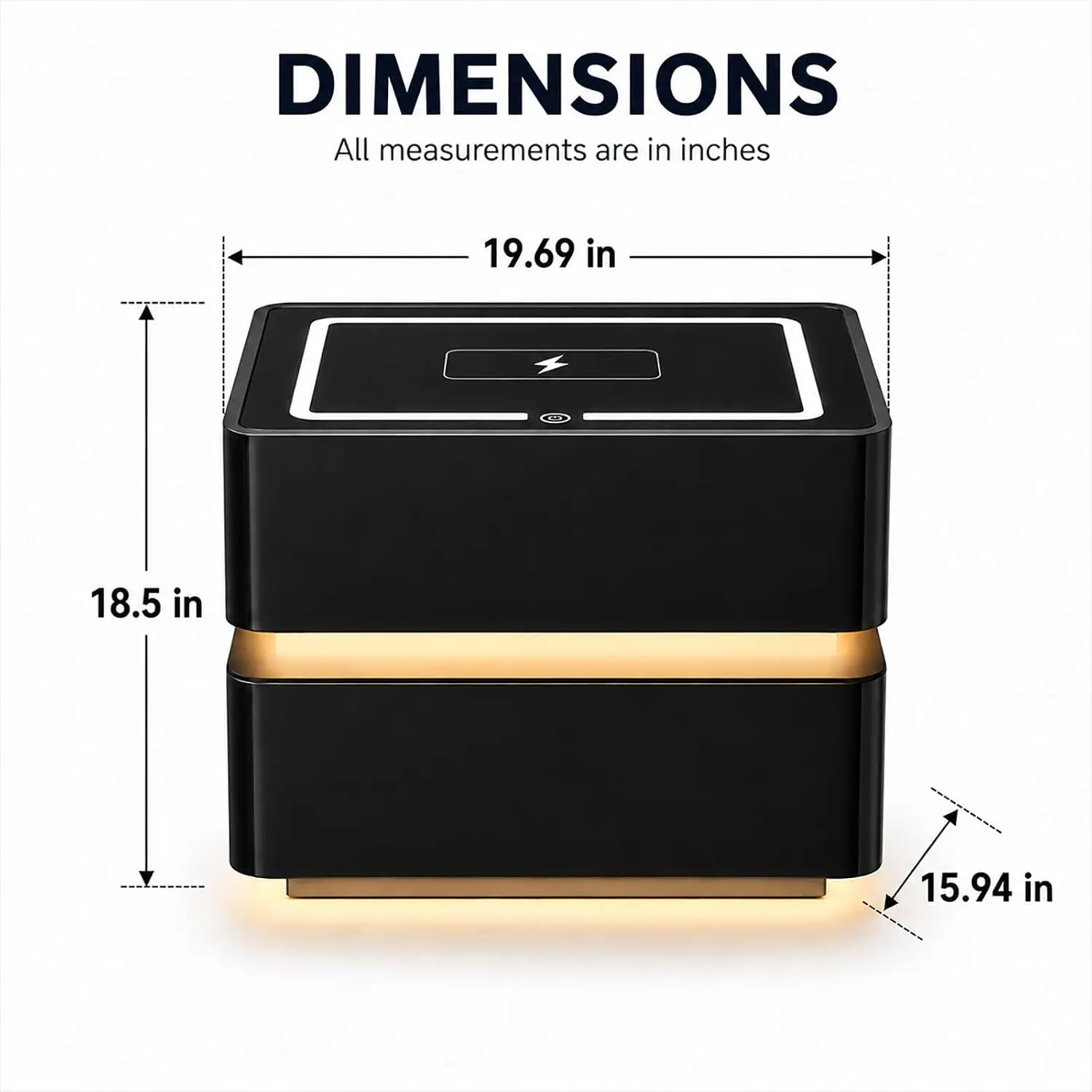 Smart Nightstand with Wireless Charging & LED Sensor Light, Solid Wood Bedside Table with Drawers for Bedroom, Customized