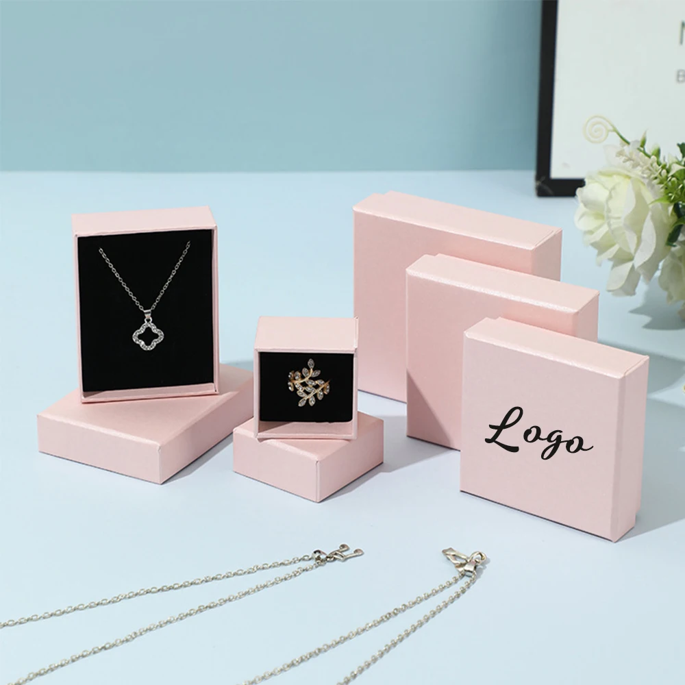 

Персонализированные портативные 50 шт./лот шкатулка для драгоценностей кольца серьги браслет коробки для ожерелья органайзер упаковка бумажный чехол подарочный контейнер