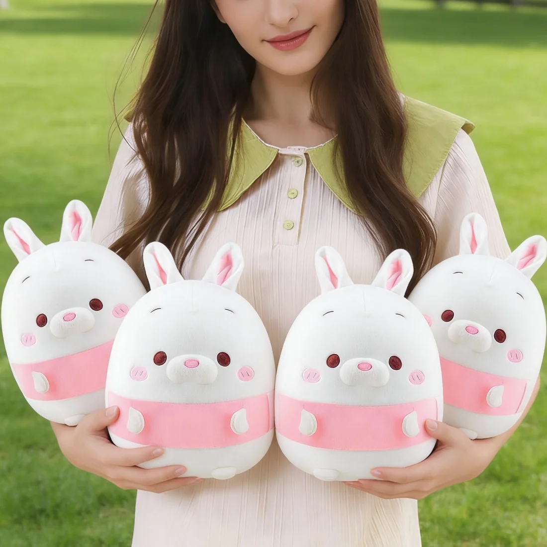 

Bulk 4Pcs Easter Bunny Plush Set, Wholesale Soft Rabbit Stuffed Dolls, Easter Decor & Party Favors for Business, Kids Gifts