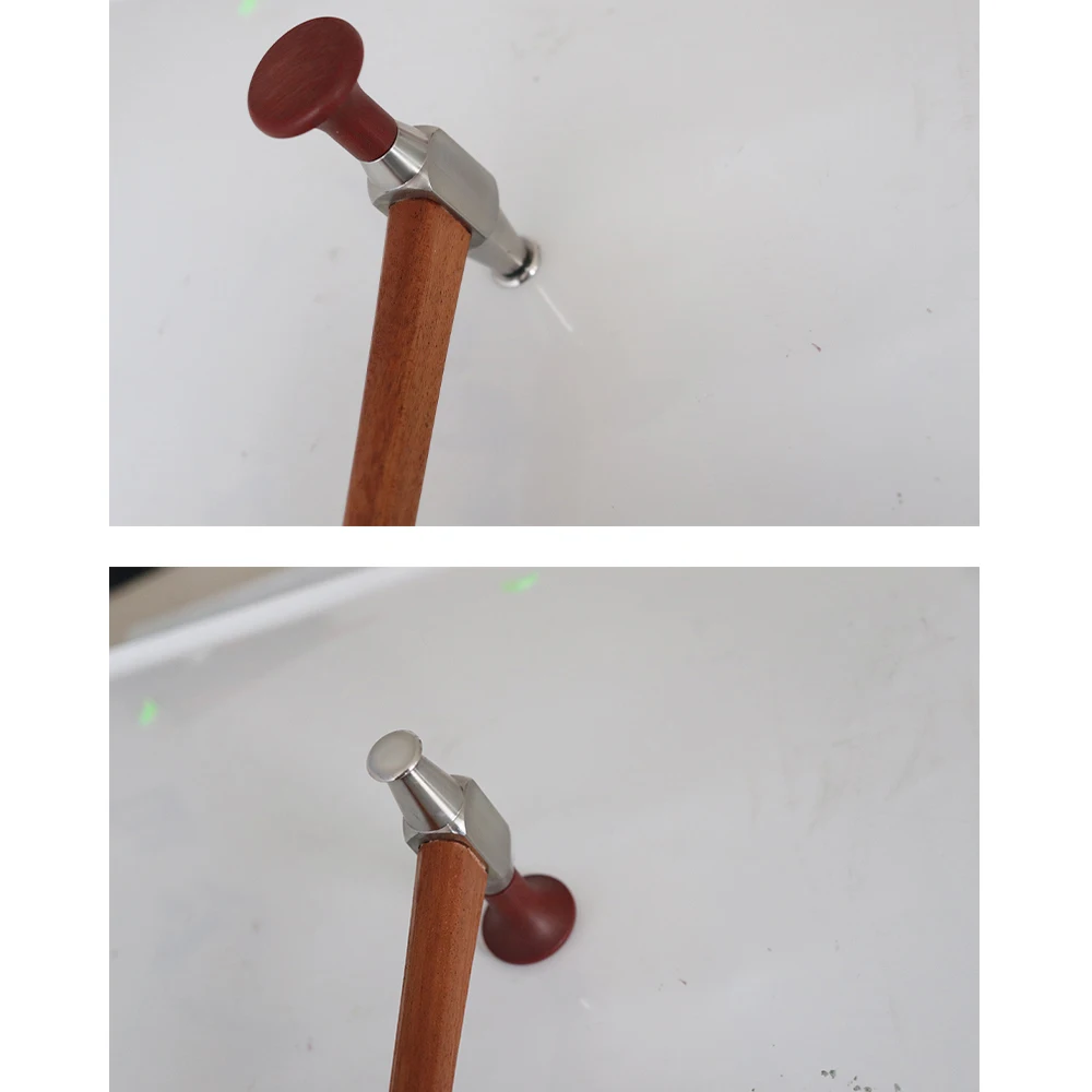 PDR Hammer with Beech Wood Handle, Interchangeable Stainless Steel POM Heads For Car Body Paintless Dent Repair Tools 6 PDR Hammer with Beech Wood Handle, Interchangeable Stainless Steel POM Heads For Car Body Paintless Dent Repair Tools 6