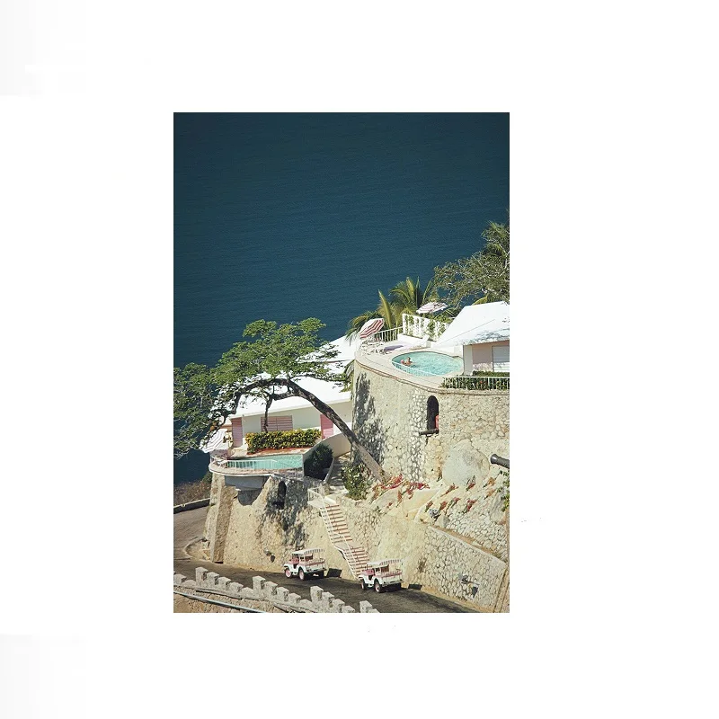 Slim Aarons 'La Concha Beach Club', Print Art Canvas Poster, Living Room, Home Wall Decor Picture