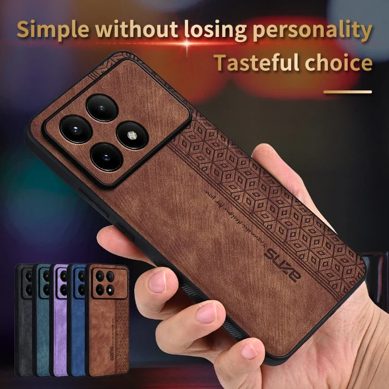 

For Poco F6 F5 X5 X6 Pro X4 GT F4 M6 Pro 4G M4 Pro 5G C55 C65 C75 back cover Phone Case Soft Lens Protection Leather Cases
