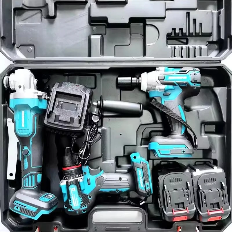hit productWholesale Professional Industry Use Cordless Tool Set Tools Kit 3 in 1 Li-ion Battery Cordless Drill Angle Grinder Ha