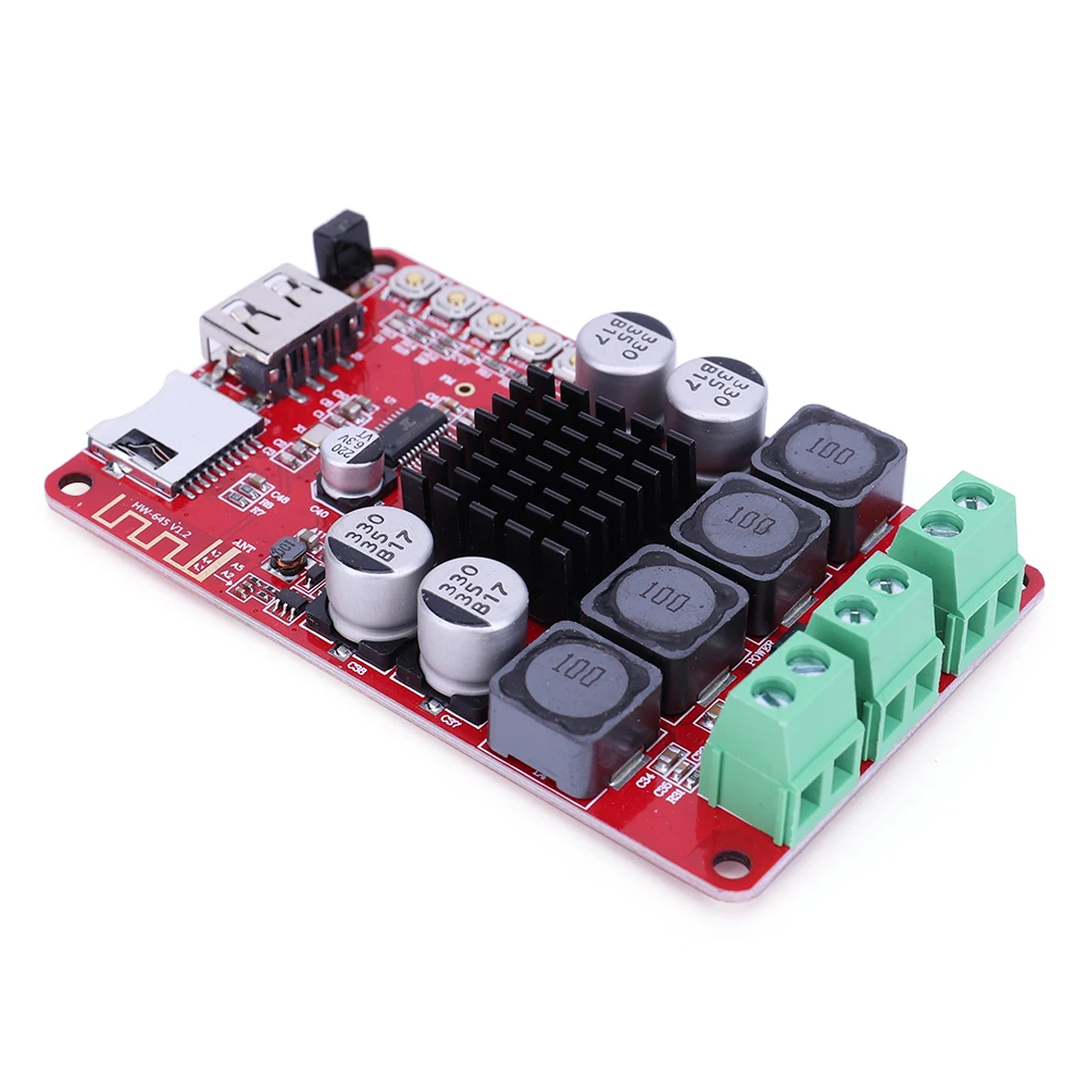 TPA3116 デジタルオーディオアンプボード TF カード U ディスクプレーヤー 2x50W Bluetooth 互換レシーバー FM ラジオ リモコン付き