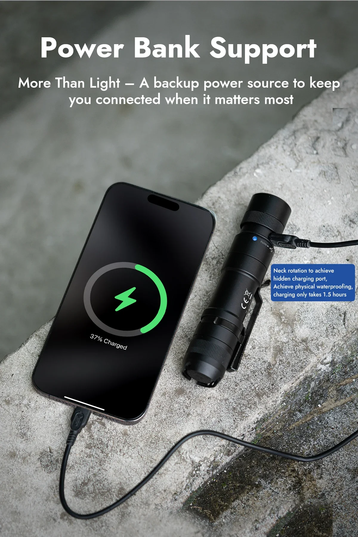 WUBEN L3 EDC-Taschenlampe, 3000 Lumen, ultrahelle, wiederaufladbare, wasserdichte Troch mit 21700-Akku, mobile Powerbank-Funktionen – Detail 5