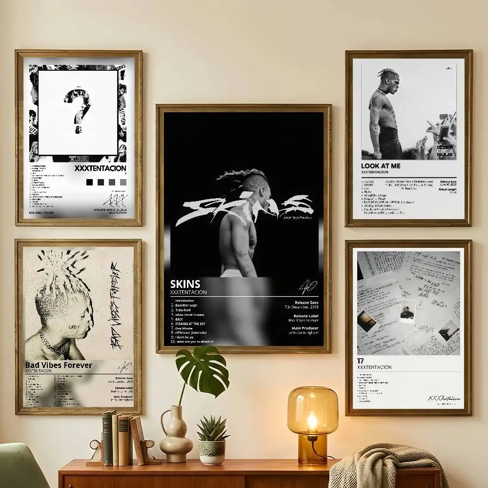 Rapper X-XXXTentacionS-S 17 Music Cool Poster Living Room Bedroom Bar Cafes Wall Home Decoration Gifts