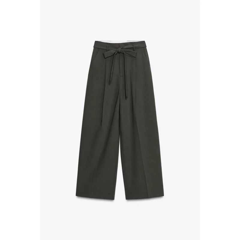 

2025Early Autumn New European and American Style Elegant Commuter Versatile Belted Pleated Trousers