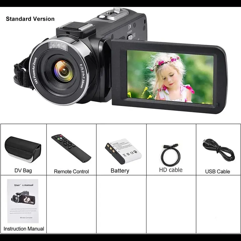 Top Full HD 8k Professional Video Camera 48MP WiFi Camcorder Digital 16X Zoom Streaming Auto Focus Cam