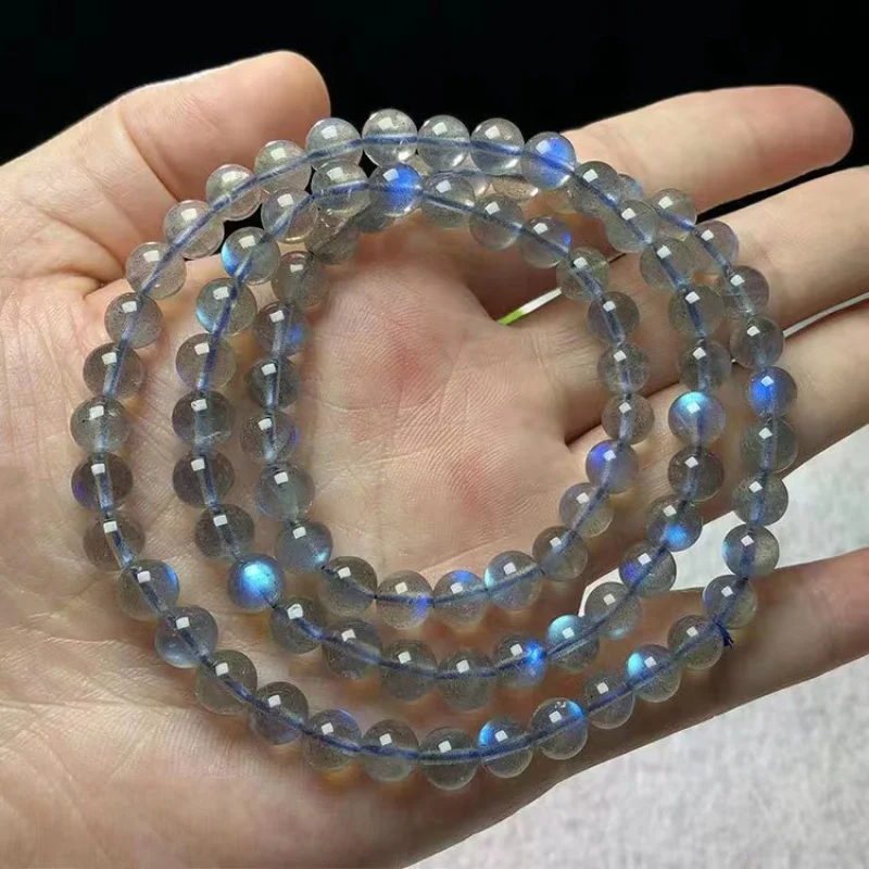 

Jewelry Gray Moonlight Three-Ring Bracelet Transparent Blue Color Light Effect Women's