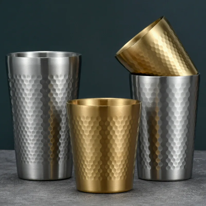 

304 stainless steel anti-scald double-layer water cup coffee cup