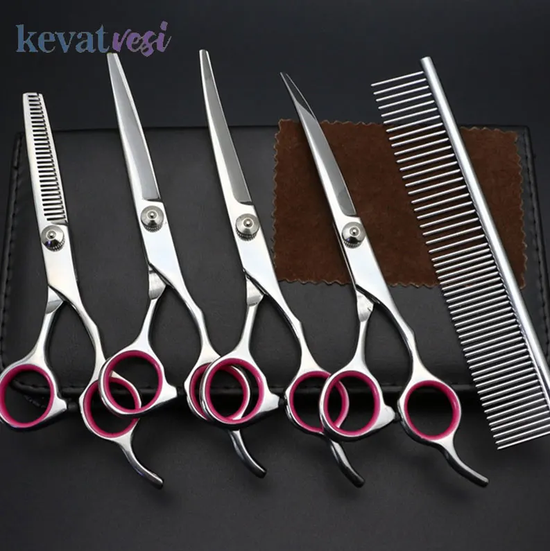 

7Inch Dog Grooming Barber Tools Set Professional Pet Hairdressing Scissors for Dogs Stainless Steel Dog Hair Cutting Supplies