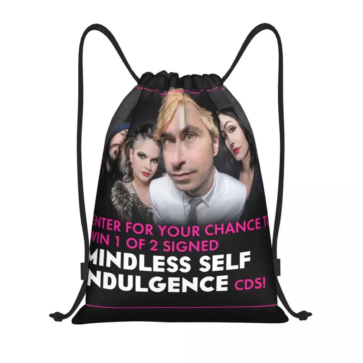 Custom  Mindless Hip Hop Punk Rock Self Indulgence Drawstring Backpack Gym Sport Sackpack Portable Electro Training Bag Sack