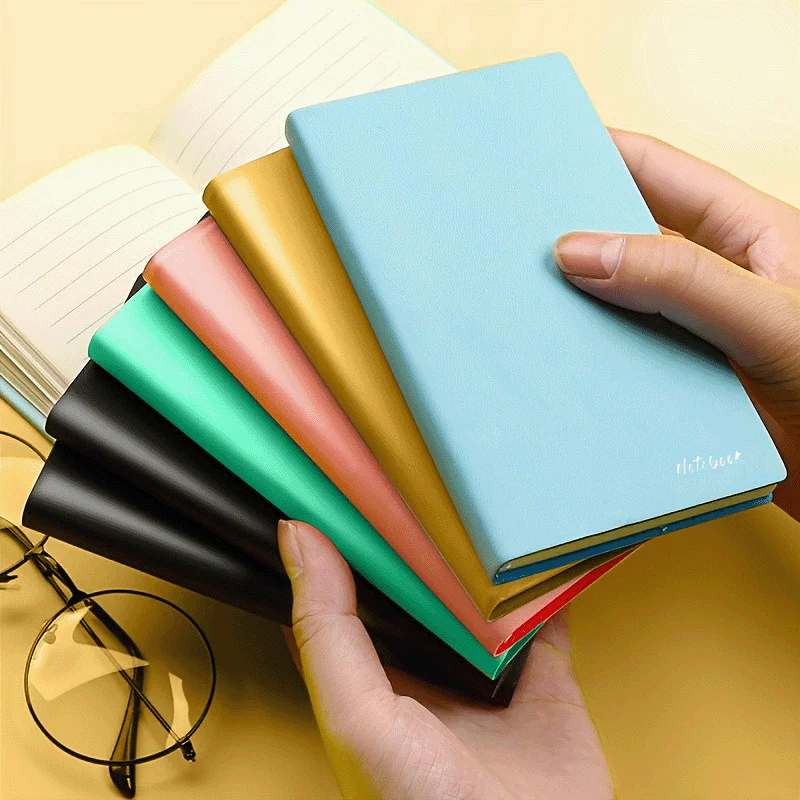 100 Sheets A6 Cute Faux Leather Mini Notebook: Portable, Waterproof, Soft Cover, Student Office, Notepad, Diary Book