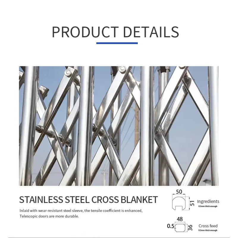 

Automatic Electric Retractable Qigong Security Gate Stainless Steel Outdoor Driveway Gate For School Building Made In China