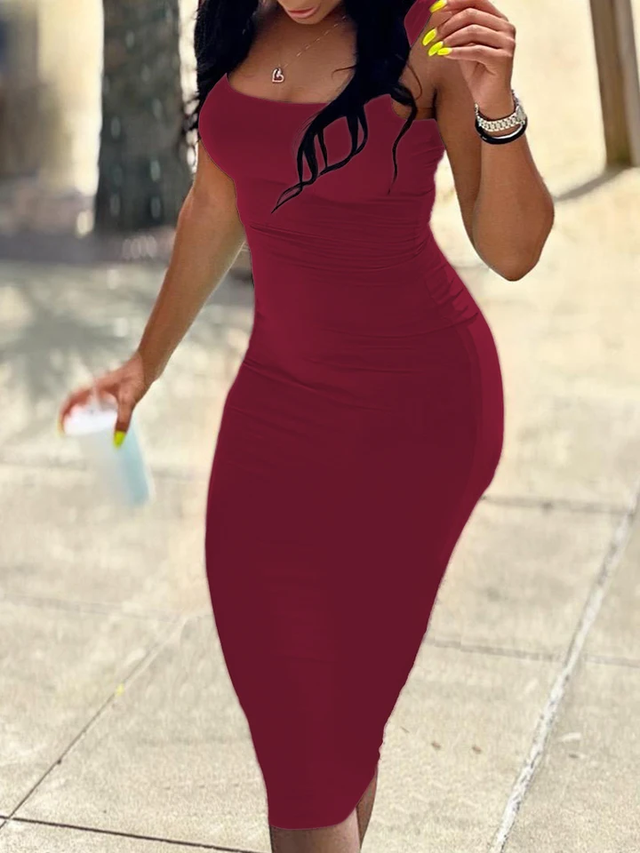 Vestido de verano sexy sin mangas de AliExpress, talla grande para mujer, estilo europeo y americano, midi 6