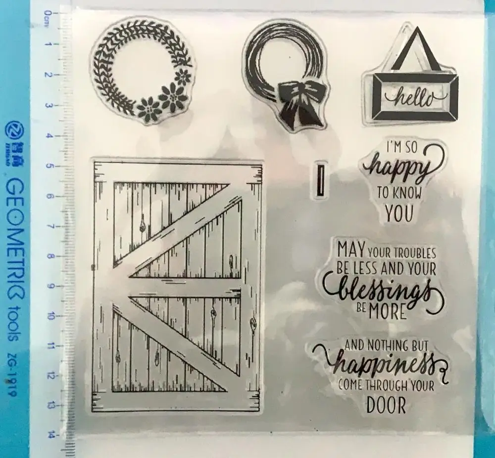 Custom Door Transparent Silicone Clear Rubber Stamp Sheet Cling Scrapbooking DIY Cute Pattern Photo Album Paper Card Decor