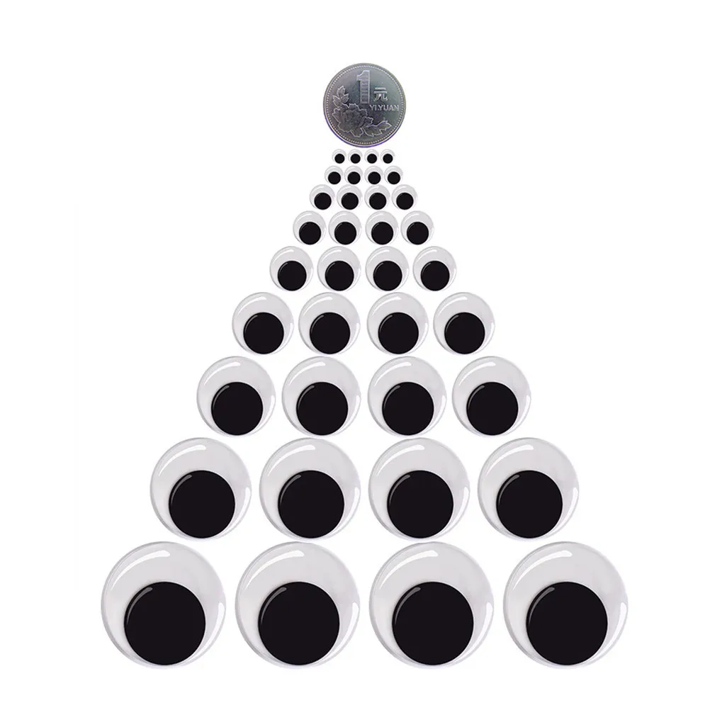 

100Pcs Activity Eyes Self-Adhesive Round Black White 15Mm Peel Stick Moving Wiggly Eyes for DIY Scrapbooking Crafts Prank Joke