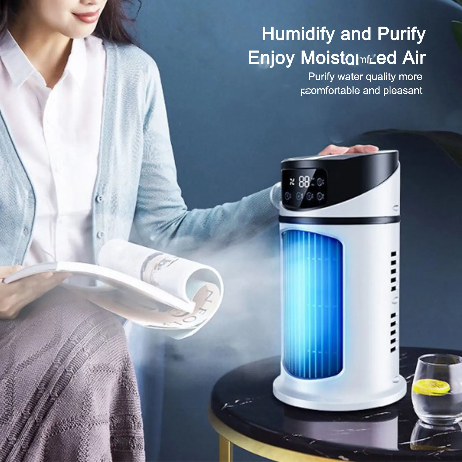 Luftkühler, mobiler Luftkühler, tragbare Klimaanlage, mobiler Multifunktions-Luftkühler, Ventilator, Wasserkühlungsventilator für Büro und Zuhause