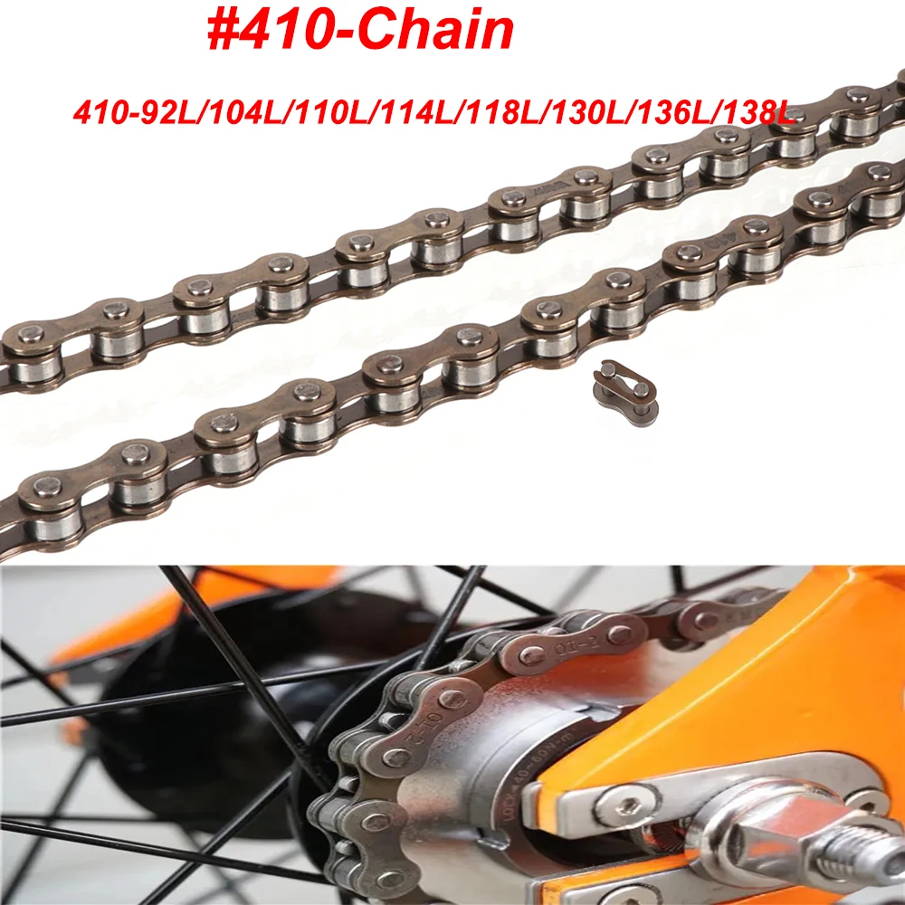

410-Link Electric Bike Chain Aluminium Alloy Inside Diamete 3.5mm Electric Bicycle Transmission Chain Replacement Accessories
