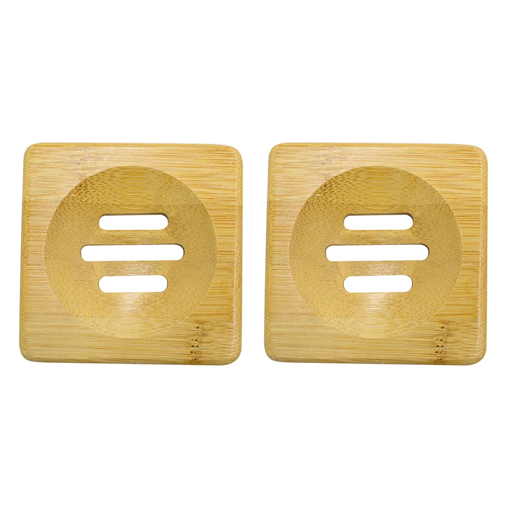 

2Pcs Bamboo Soap Dish Eco Friendly Wooden Soap Holder with Hollow Drain for Bathroom Kitchen Shower Countertop