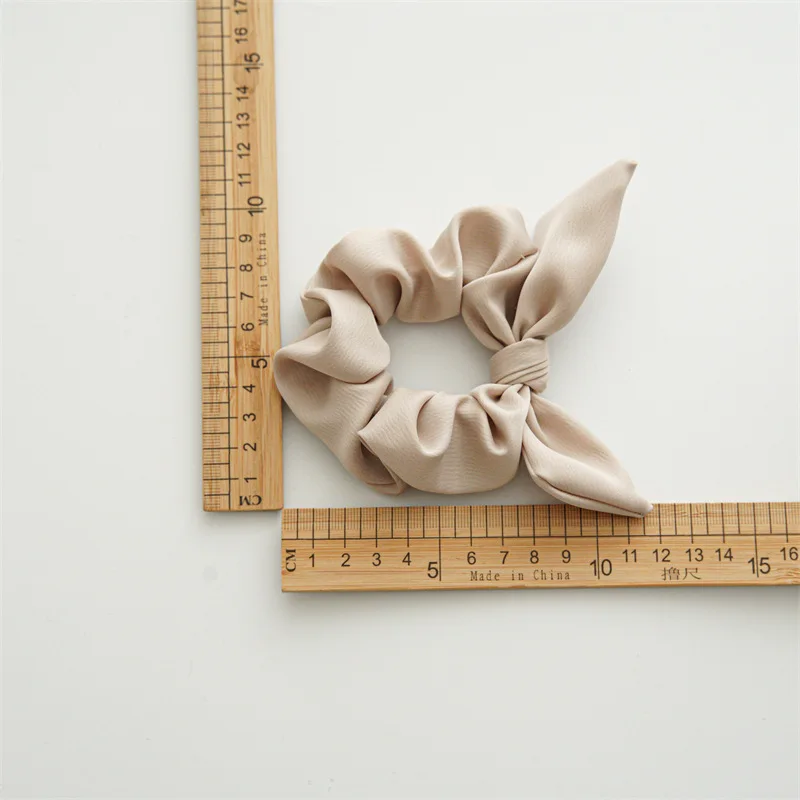 Korean Woman Elegant Brief Solid Color Bow Elastics Hair Band Girls Scrunchies Hair Ties Ladies Ponytail Hold Hair Accessories
