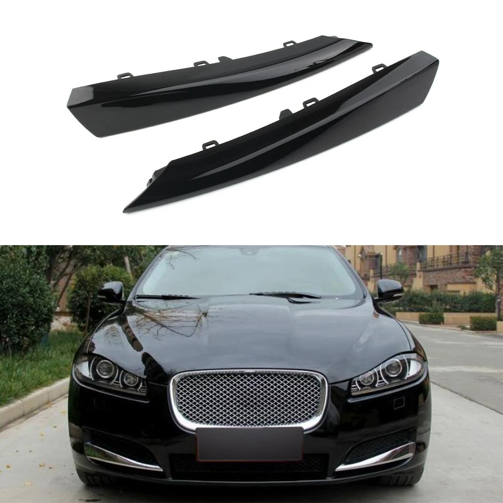 

1 Pair Car Front Bumper Side Grille Black Insert Cover Trim Fit For Jaguar XF 2012 2013 2014 2015 ABS Car Accessories