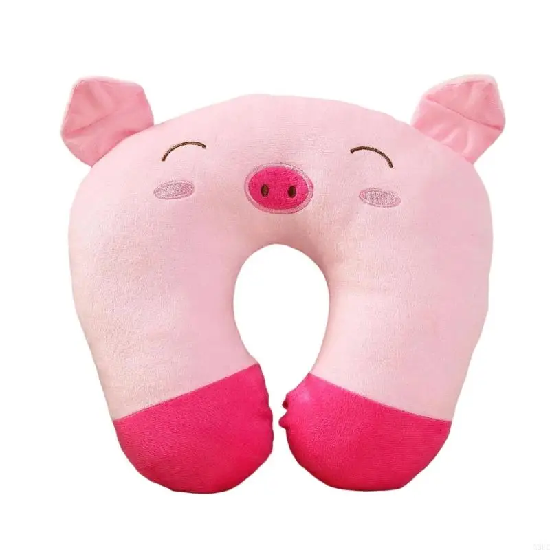 Ergonomic U Neck Pillow With Soft PP Cotton Filling Cartoon Printed Cushion For Office Workers And Frequent Travel X3UC