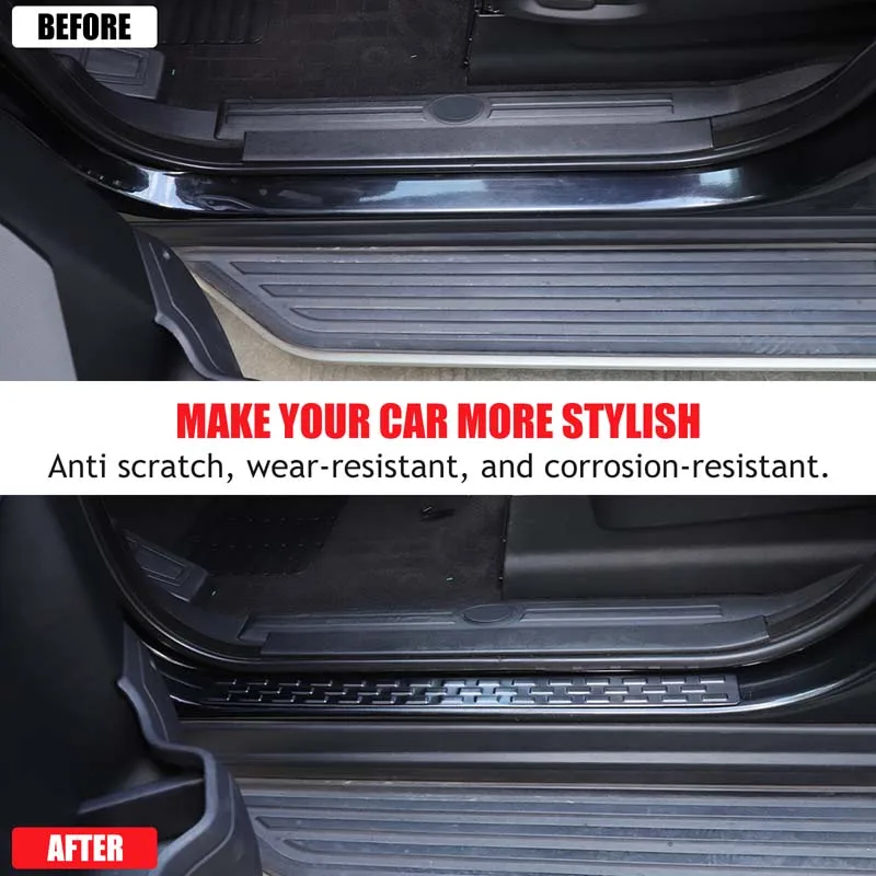 

For Land Rover Discovery 4 2010-2016 Car Door Sill Scuff Covers Black Door Panel Guards Protector Trim Parts Accessories