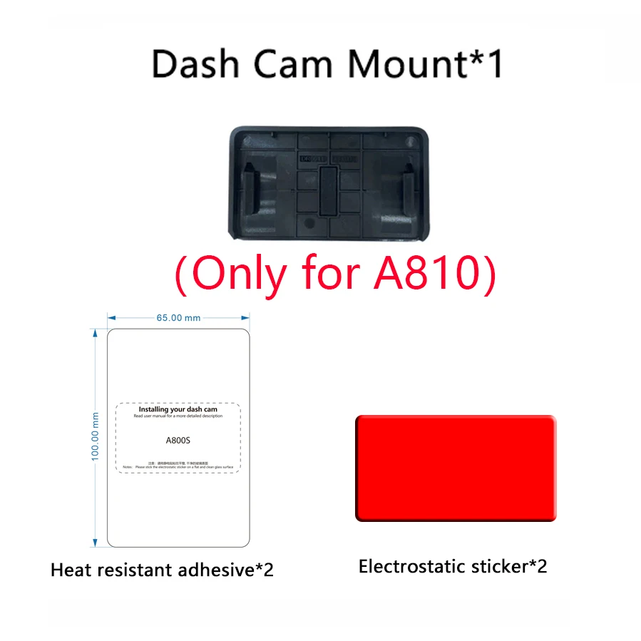 for 70mai Dash Cam Mount For 70mai Dash CamA810 4k Mount for A810 Dash Cam Smart 3M Film and Static Stickers