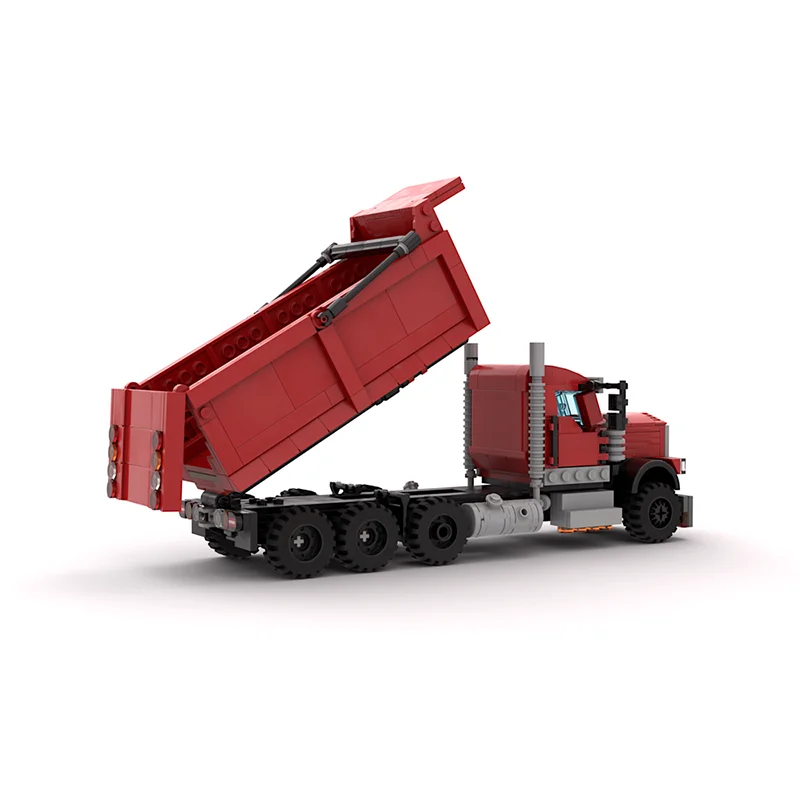 Modelo de Camión Volquete con Semirremolque W900 de 712 Piezas, Bloques de Construcción para Armar, Juguete de Regalo de Cumpleaños para Niños
