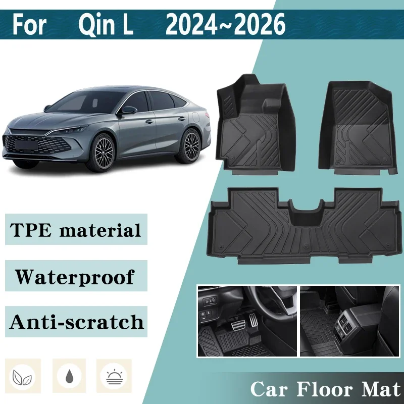 LHD For BYD Qin L 2024 2025 2026 5 Seats Cars Floor Mats Anti-scratch Anti-slip Water Proof Foot Storage Pads Auto Accessories