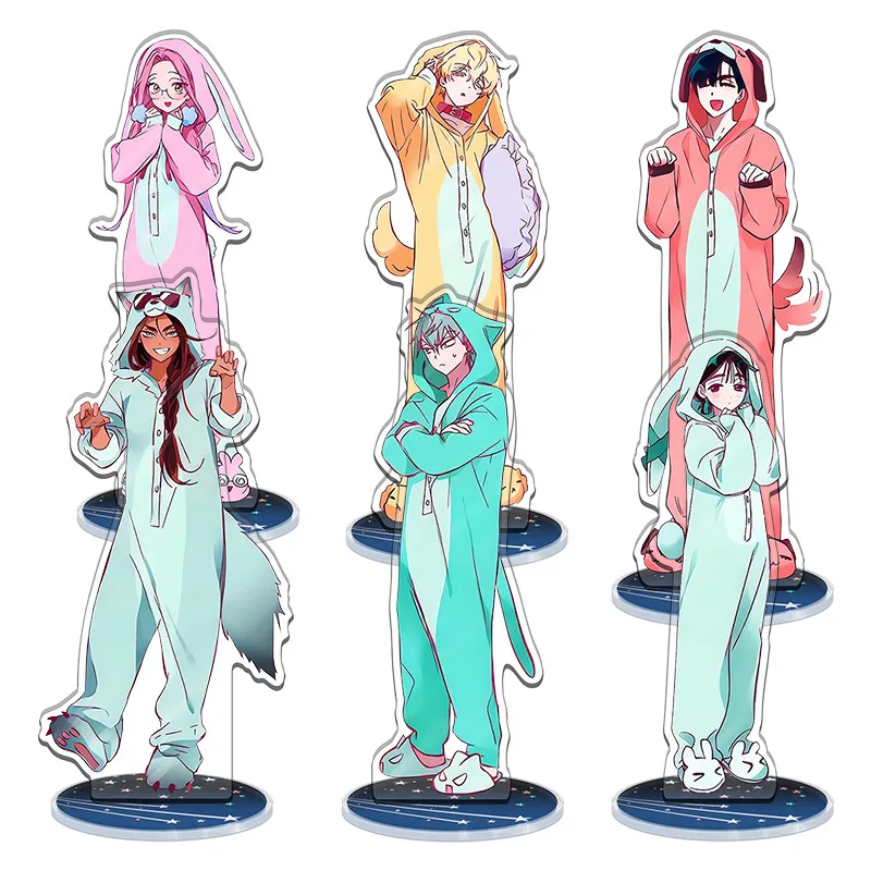 Kawaii Anime Alien Stage Series Sleepwear Style Acrylic Stand Cute Cartoon Role Creativity HD Printing Stand Desktop Toy Gift
