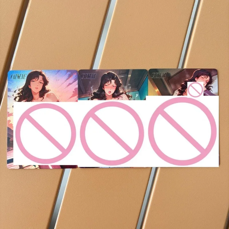 

DIY CAT'S EYE Rui Kisugi Battle Damage Series Folding Flash Card 63x88mm ACG Leather Jacket Goddess Cartoon Game Collection Card