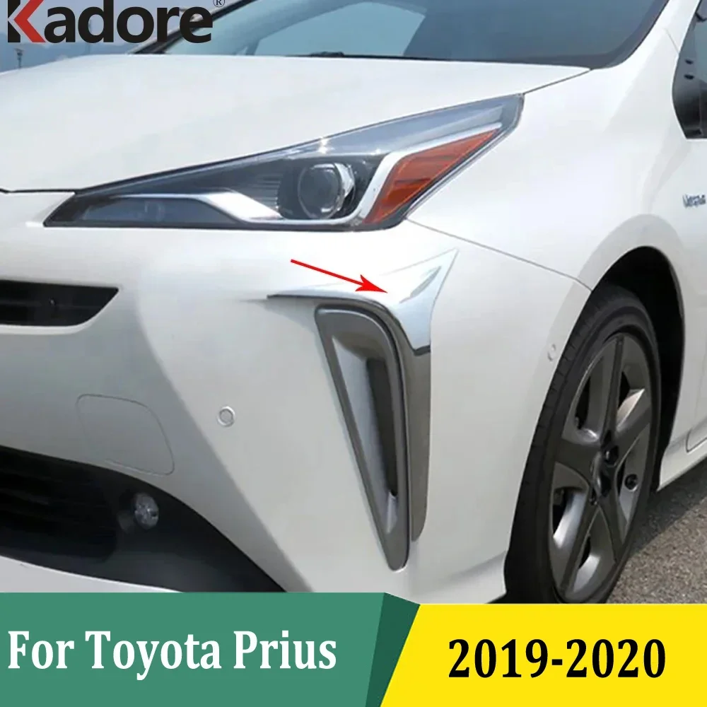 

For Toyota Prius Hatchback 2019 2020 Chrome Front Fog Light Lamp Eyebrow Eyelid Strip Cover Foglights Trim Accessories
