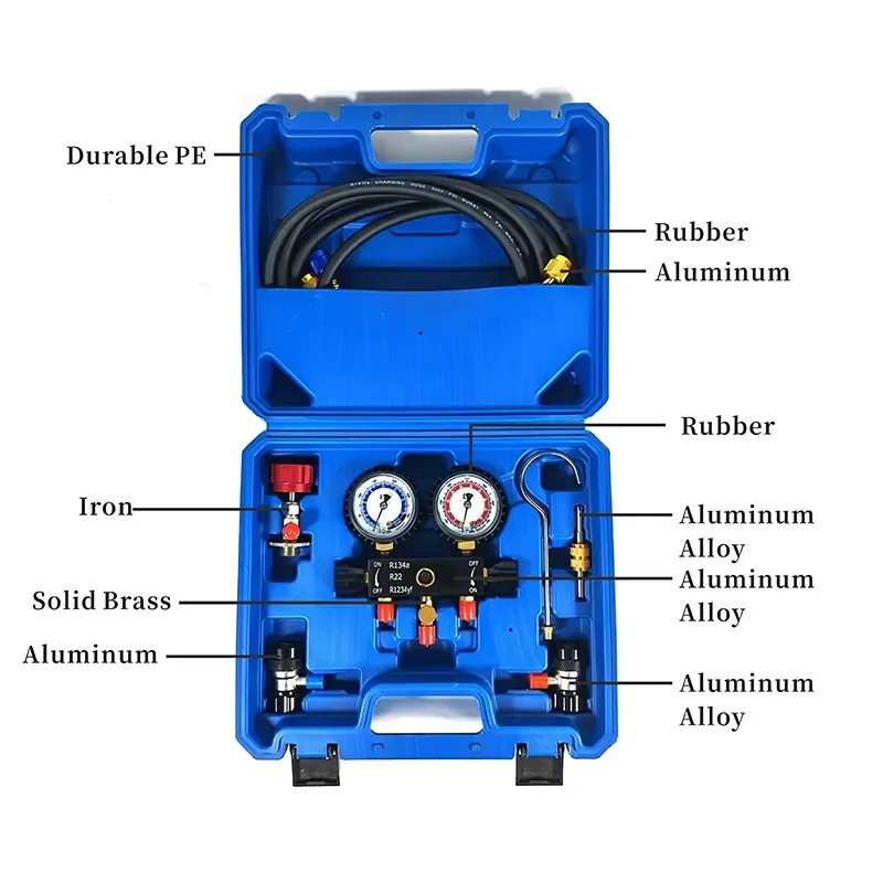 3-Way Manifold Gauge Set Refrigeration Pressure Gauge R134a R22 R1234yf Refrigeration Tools