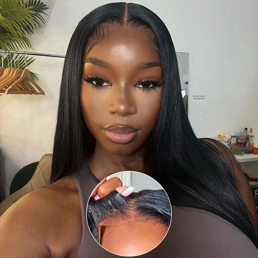 6x4 Glueless Wigs Human Hair Straight Human Hair Wigs 100% Human Hair Quality 30 Inch Raw Hair Vietnamien 3-5 Workdays Delivery