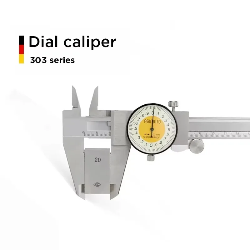 

Stainless Steel Metric Dial Caliper 0-200mm 0.03mm Precision Industrial Quality Inspection Mechanical Measuring Tool