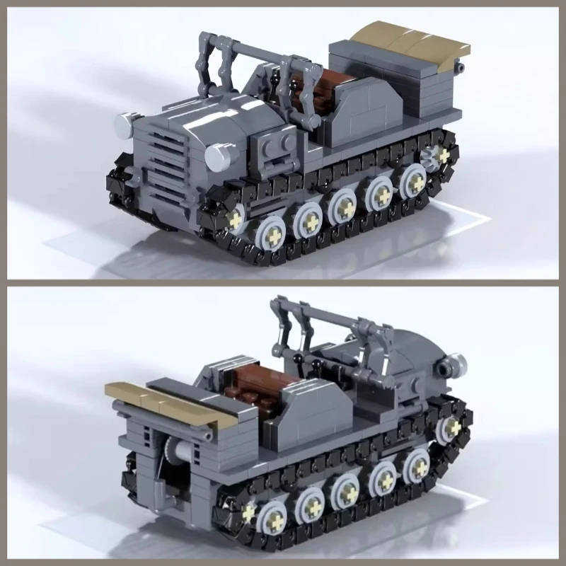 

Military Tank Series Building Block MOC Japanese Type 98 6-ton Full Track Artillery Tractor Model DIY Children Toy Birthday Gift