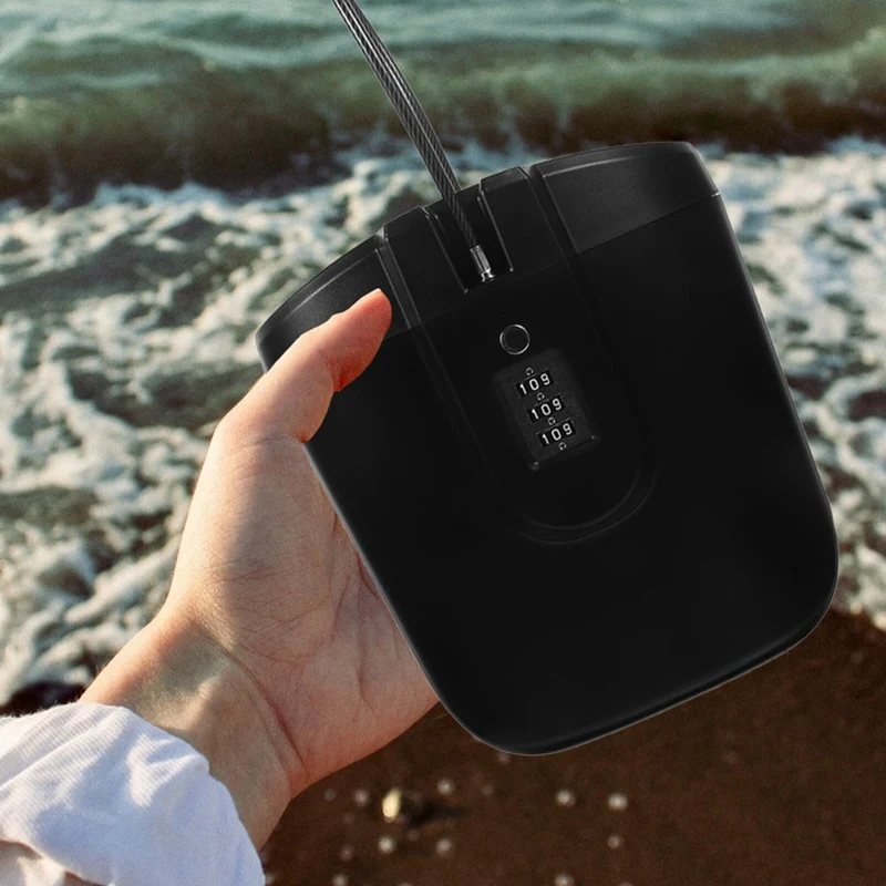 Portable Safe Lock Box Travel Safe Mini Beach Security Lock Box with Combination Lock Waterproof Key Lock Box Beach Safe-A55K