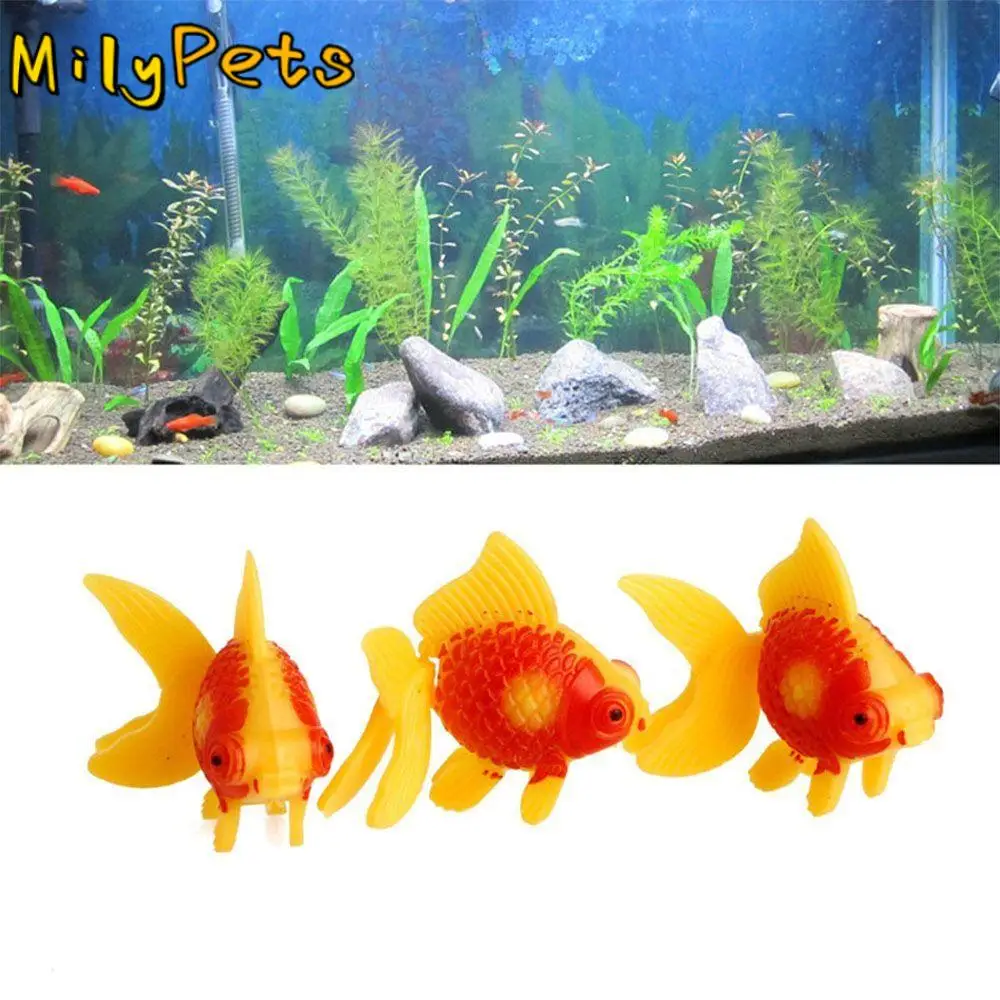 

3Pcs 3Pcs Aquatic Pets Ornament Gold Fish Fake Fish Home Garden Aquarium Tank