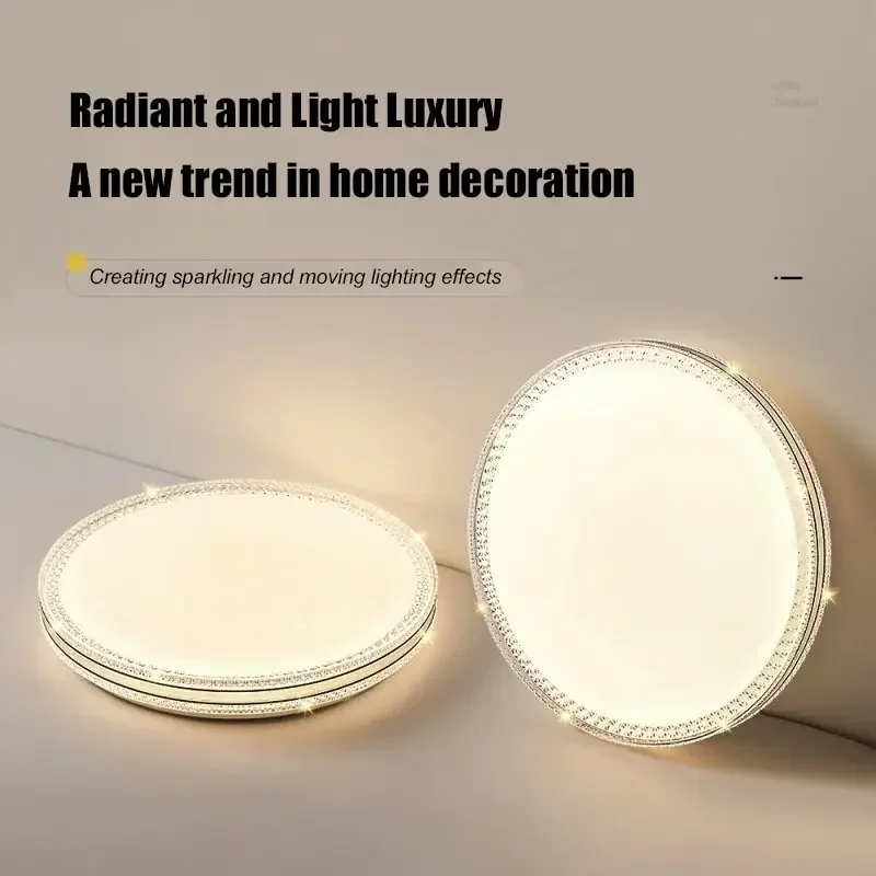 Simple And Luxurious LED Remote Control Dimming Ceiling Lamp Noble Round Living Room Dining  Bedroom Luxury Indoor
