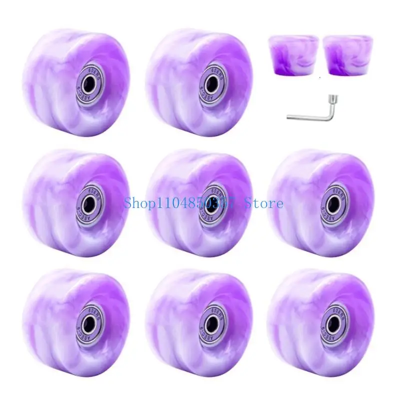 Double Row Roller Skate Accessories Quads Skate Replacement, Skateboard Wheels with Bearings, Roller Skate Wheels Set