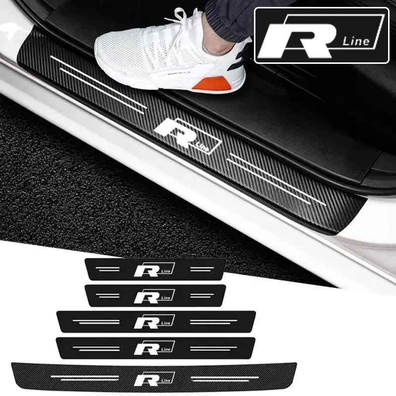 Getränkehalter, Autotürschwelle, kratzfeste Aufkleber, Schwellenpolster für Volkswagen VW Rline Golf 6 GTI Polo Arteon Tiguan Amarok
