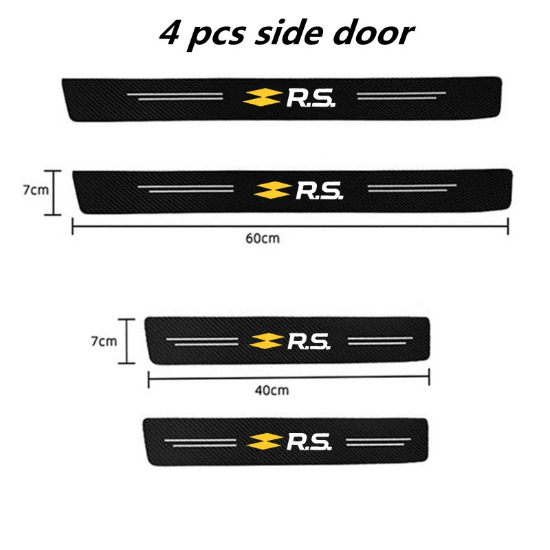 Carbon Fiber Car Sticker Car Door Trunk Protective Strip Decal For Renault RS Clio Scenic Logan Megane Koleos Sandero Safrane 6